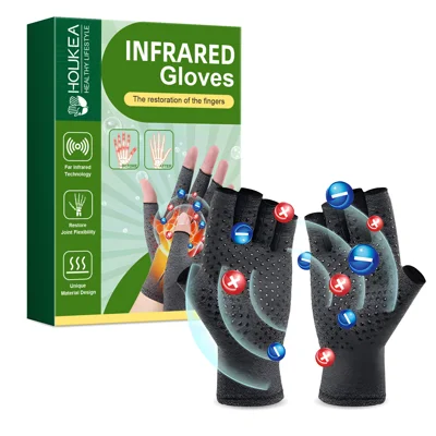 HOUKEA 1 Pair Far-Infrared Emitting Therapy Gloves Joint Care Gloves for Hand Pain Relief Waterproof Breathable