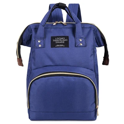 ZS1812 Diaper Sac à Dos Large Maman Imperméable Maman Extérieur Sac de Maternité Sac de Maternité Nappy Milk Bottle Rangement Bagiateur Pour Bébé - Bleu Foncé