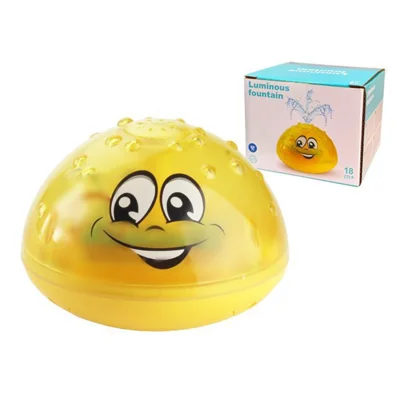 Electric Induction Water Spray Ball Baby Bath Fountain Toy with Light for Bathroom Bathtub Swimming - Yellow