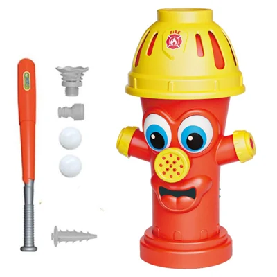 DB25811 Baseball Set Sprying Fire Hydrant Sprinkler Summer Outdoor Lawn Water Spray Kids Toy - Red
