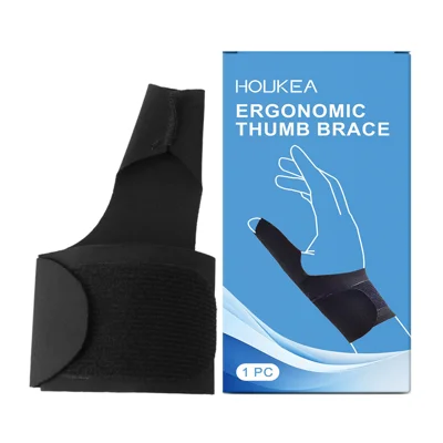 HOUKEA 1 pièce attelle de pouce ergonomique respirante réglable avec attache en tissu adhésif pour usage quotidien