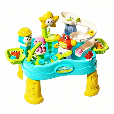 SJL9615 Mesa de Brincar com Água de Aventura Subaquática com Pesca e Circulação Automática - Azul