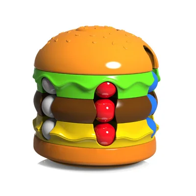 Burger/French Fries Design Magic Bean Puzzle Toy ABS 360 Degree Rotating Toy for Children Ages 4-6 - Burger