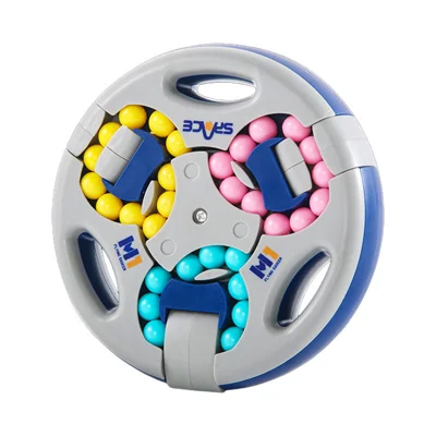 117Q 108 x 108 x 28mm Double Sided Rotating Bead Puzzle Cube ABS Educational Toy for Children - Blue