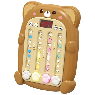 SJL3608 Rhythm Game Machine with Sound Light Electronic Music Toy for Boys Girls - Brown Bear