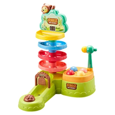 JSL711 Children Scoring Hammer Ball Game Educational Whack-A-Mole Track Rolling Ball Tabletop Toy
