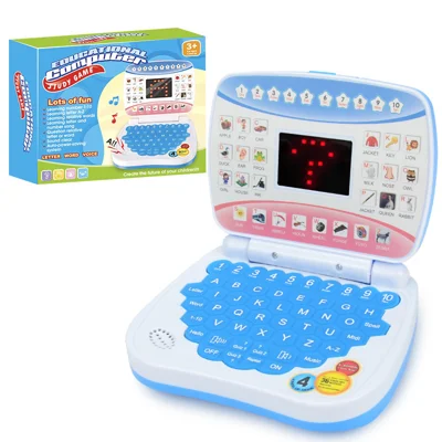Kids Laptop Toy Educational Learning Computer with English Keyboard Music Sound Interactive for Children 4-6 Years - Blue