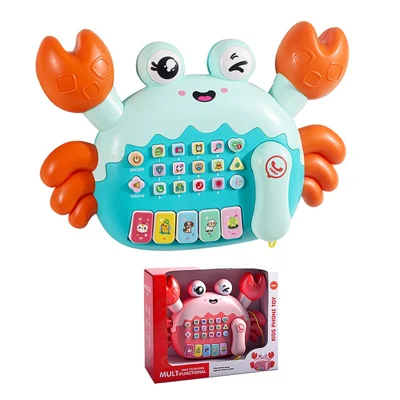 Children Early Education Toy Crab Storyteller Machine Musical Toy with Songs / Piano Function - Blue