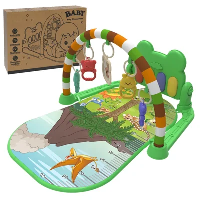 Baby Gyms Play Mat Musical Activity Center Toddler Kick and Play Piano Infant Early Education Toy - Green