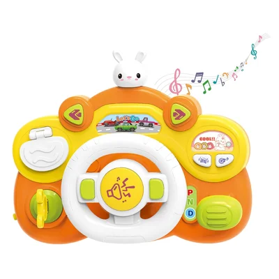 899-180 Simulate Driving Car Steering Wheel Toy with Music and Light Kids Early Educational Toy - Rabbit