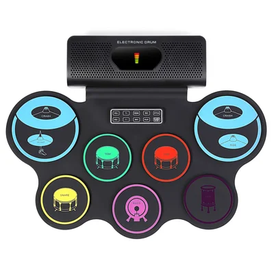 RD90 Portable Roll-Up Electronic Drum Dual Speakers Kids Adults Learning Practice Drum Toy