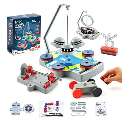 WH2158 12-in-1 Magnet-Wissenschafts-Experimentierset Anti-Gravity-Maglev-Spielzeug für Kinder ab 8 Jahren - Grau