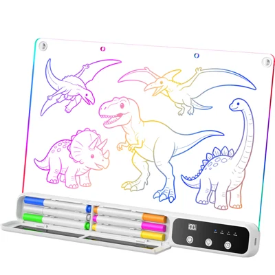 D17 350 x 245 мм Подсветка для рисования с LED-подсветкой, 14 режимов света, акриловая доска PMMA, доска для рисования для детского творчества — белая