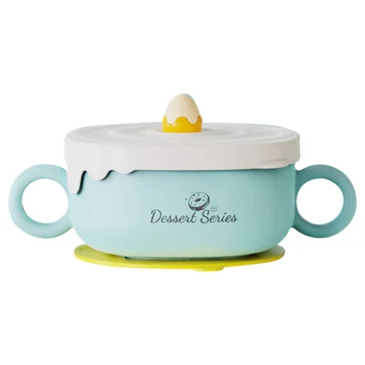 JIAYI BABY 300ml Tigela de Aço Inoxidável 316 para Crianças Tigela de Alimentação Suplemento Infantil ST (Livre de BPA, Sem Certificado FDA) - Verde