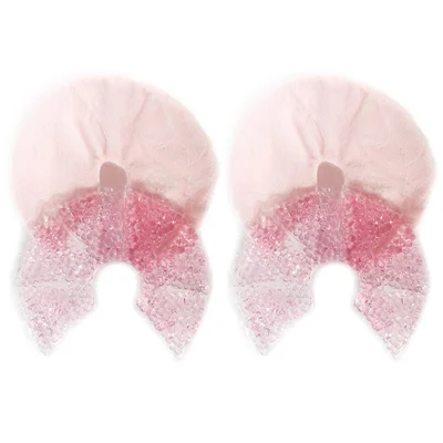 2 Sets Reusable Breast Therapy Pads Hot Cold Compress Care Pads for Breastfeeding Engorgement Relief - Pink