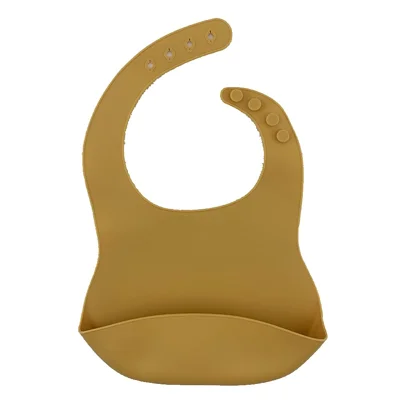 Silicone Ultralight Bib for Baby and Toddler, Soft Waterproof Unisex Children Feeding Bib Adjustable Design (BPA-Free, FDA Certification) - Yellow