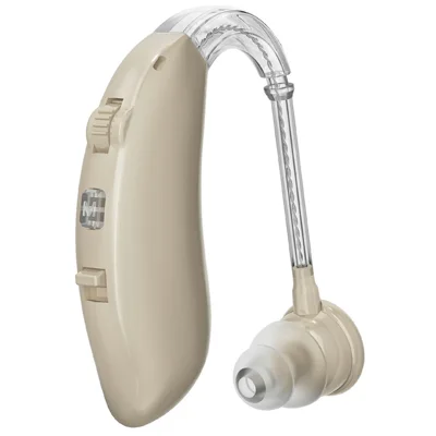 Amplificatore di Suono per Uditivo GM-350BT Retroauricolare Ricaricabile Compatibile Bluetooth, Amplificatore di Voce per Anziani, per Orecchio Sinistro e Destro - Beige