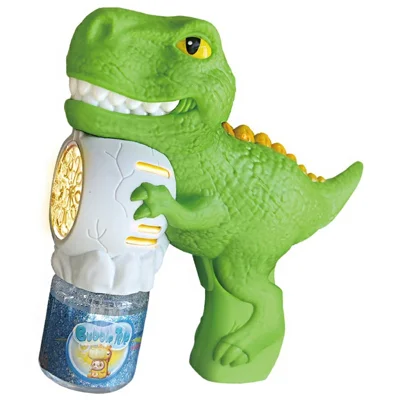 333-28 Bubble Machine Toy Dinosaur Shaped Electric Handheld Automatic Bubble Blower with Colorful Lights for Kids