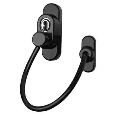 Aluminum Alloy + Steel Wire Door Window Kids Safety Anti-theft Lock Drawer Cabinet Door Lock - Black