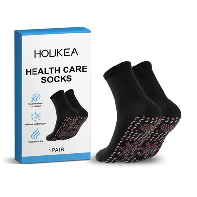 Chaussettes HOUKEA respirantes pour soins des pieds, chaussettes de massage élastiques pour soulager la fasciite plantaire - 1 paire