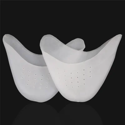 SEBS Forefoot Pads Ballet Toe Protectors Soft Thick Pointe Shoes Guards for Dance - With Holes / White