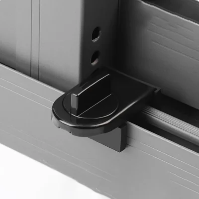 Serrure de sécurité auxiliaire pour fenêtre coulissante, butée de fenêtre réglable sans perçage, clips limiteur de sécurité pour enfants, pour rail en aluminium - Noir