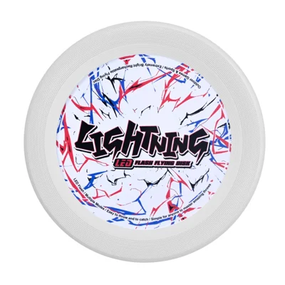 LZ101B  /  C 27cm LED Light Up Flying Disc Rechargeable 3-Color LED Outdoor Sports Interactive Toy, Size L - White