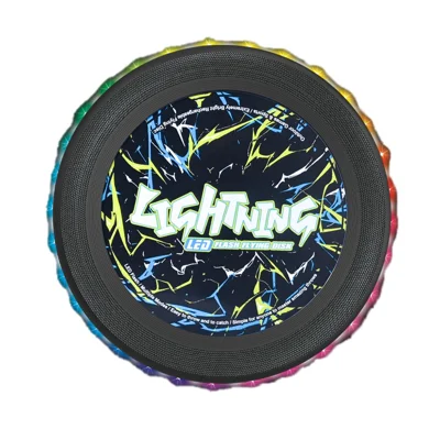 LZ102B  /  C 23cm LED Light Up Flying Disc Rechargeable 3-Color LED Outdoor Sports Interactive Toy, Size S - Black