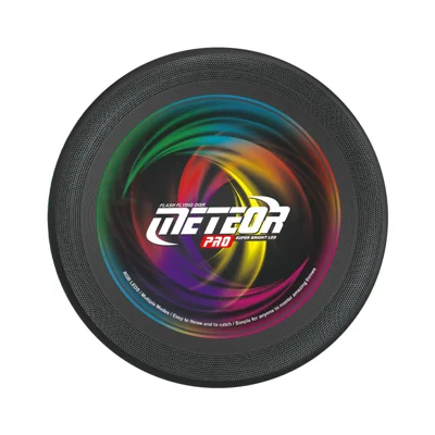 LZ102A 23cm 13-Color LED Light Up Flying Disc Rechargeable Outdoor Sports Interactive Toy, Size S - Black