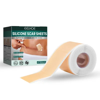 EELHOE 1 Roll Silicone Scar Removal Sheets for C-Section Postoperative Skin Colored Invisible Beauty Tape