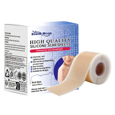 SOUTH MOON Silicone Scar Removal Sheets 4 x 150cm Surgical Scar Treatment Waterproof Breathable Scar Therapy Patches