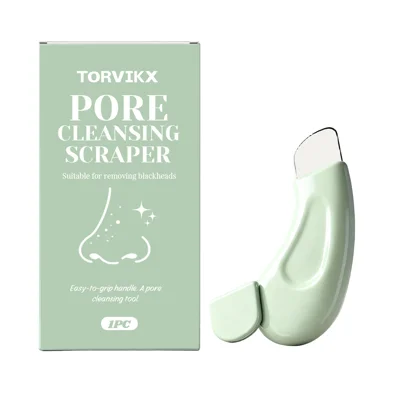TORVIKX Blackhead Remover Tool Stainless Steel Blade Portable Facial Pore Cleaning Scraper - Mint Green