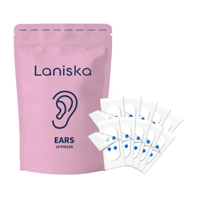 LANISKA 10 stk. øreplester til pleje af ørehuden Hydraterende løftende fastgørende usynlig tape - 10 stk.