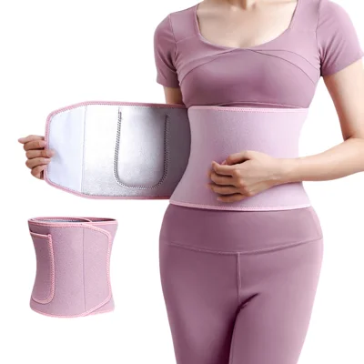 Waist Trimmer Belt For Workout Fitness Sweat Enhancing Lumbar Support Compression Silver Ion Technology One Size - Pink