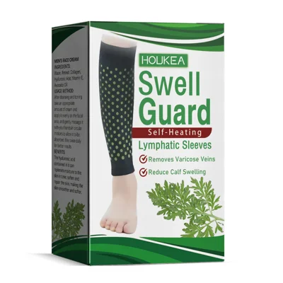 Manchons chauffants HOUKEA pour le soulagement des varices, manchons pour mollets avec extrait d'armoise et tourmaline, protection contre les gonflements - 1 paire