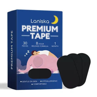 LANISKA 30 stk. natplejepletter, mild hypofølsom formel, ekstra tynde søvnunderstøttende mundplaster – 30 styk