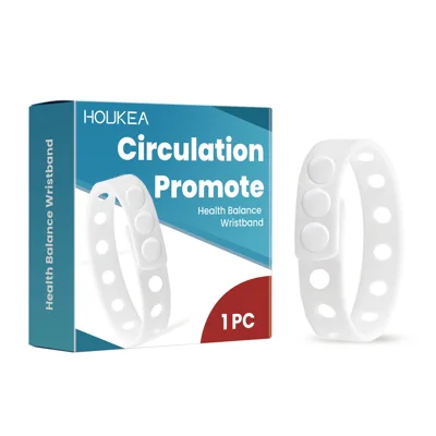 Bracelet d'équilibre de santé HOUKEA en silicone pour le poignet, soulagement des inconforts corporels, pour exercice quotidien - Blanc