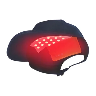 Chapéu Recarregável de Terapia com Luz Vermelha e Azul de 70 LED para Crescimento Capilar com Massagem Vibratória no Couro Cabeludo