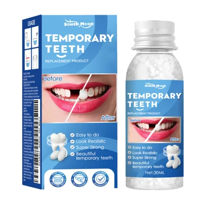 SOUTH MOON 30ml Temporary Teeth Replacement Filling Kit Moldable False Teeth Beads for Missing, Cracked DIY Denture