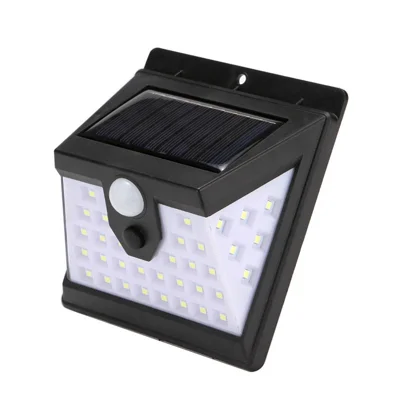 Lampes solaires à 3 côtés avec 40 LED, lumière murale solaire avec capteur de mouvement, étanche, lumière de porche solaire, 1200 mAh