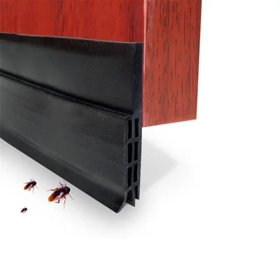 Under Door Draft Stopper Weatherstrip Seal Weather Stripping Door Bottom Seal Strip - Black