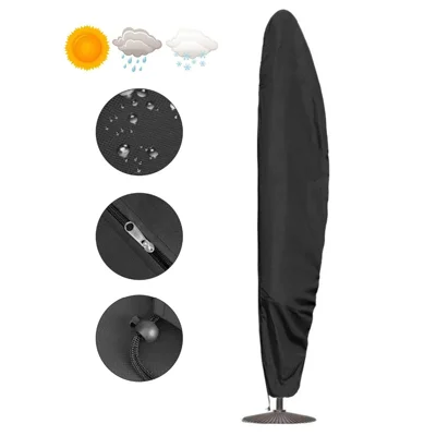 210D Oxford Rainproof Parasol Cover Outdoor Garden Patio Shield Cantilever Umbrella Cover - Round Stand / 205cm (57x48x25)