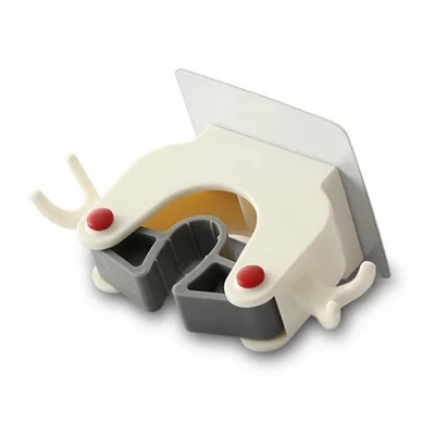 Soporte para trapeador sin clavos, de múltiples funciones, Estante de almacenamiento sin costuras, Cepillo de pared Colgador de baño - Beige