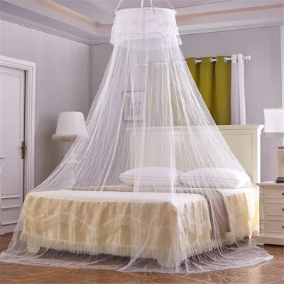 Princess Castle Round Dome Mosquito Net for 1.8m Bed Insect Protection - White