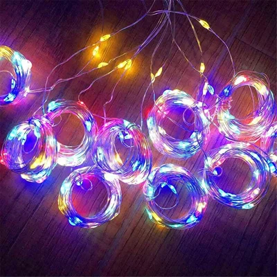 Guirlande lumineuse 3M x 3M 300 LED, décor de Noël, mariage, jardin, cadeau - Multicolore