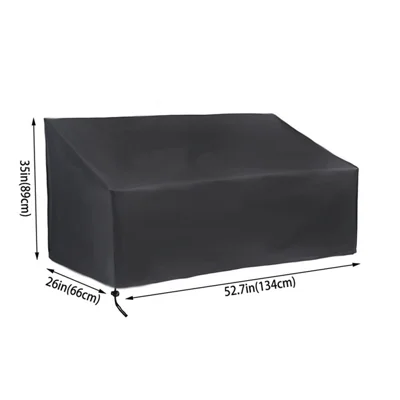 Waterproof Oxford Cloth Bench Seat Cover Garden Patio Furniture Dust Covers - 2 Seats/134x66x89cm