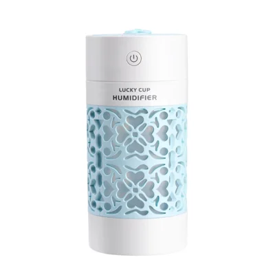 2 Modes 250ml USB Charging Air Humidifier with Night Light and Mini Fan - Baby Blue