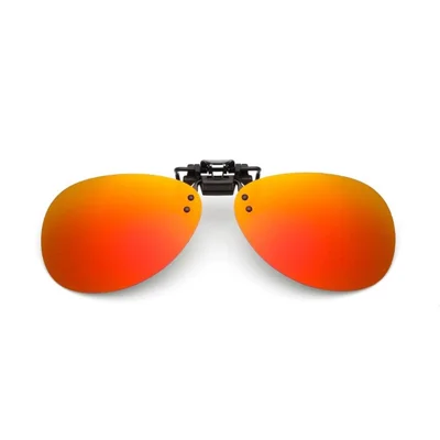 Polarized Frameless Sunglasses with Clip for Men and Women Night Vision Sport Glasses - Red