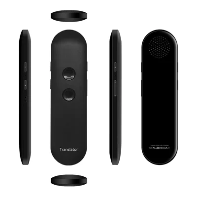 T4 Traducteur vocal intelligent portable AI, traduction instantanée en temps réel, sans fil avec Bluetooth - Noir