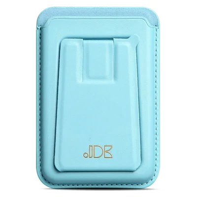 JDK K50 Magnetic Card Holder PU Leather Card Bag Phone Wallet with Kickstand - Baby Blue